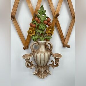 1960s Vintage Homeco Floral Wall Sconce